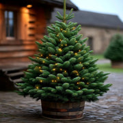 Rustic Oak Barrel Christmas Tree Stand Cover